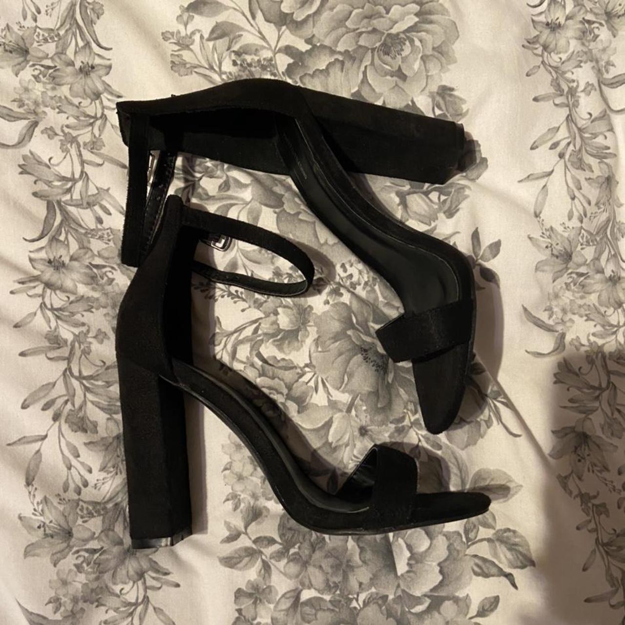 Gorgeous PLT black strappy open toe heels. Size 4.... - Depop