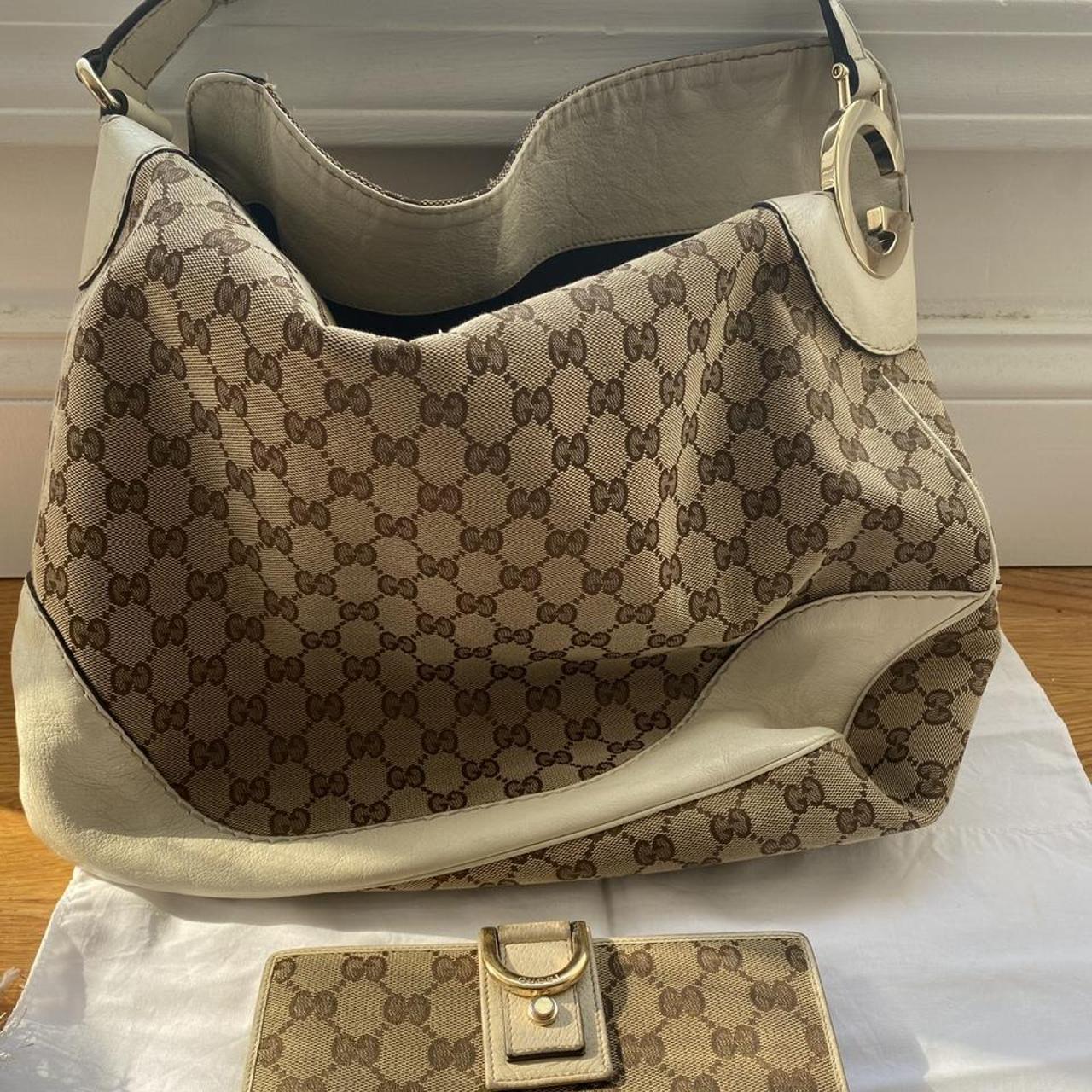 Gucci Women's Brown and White Bag | Depop