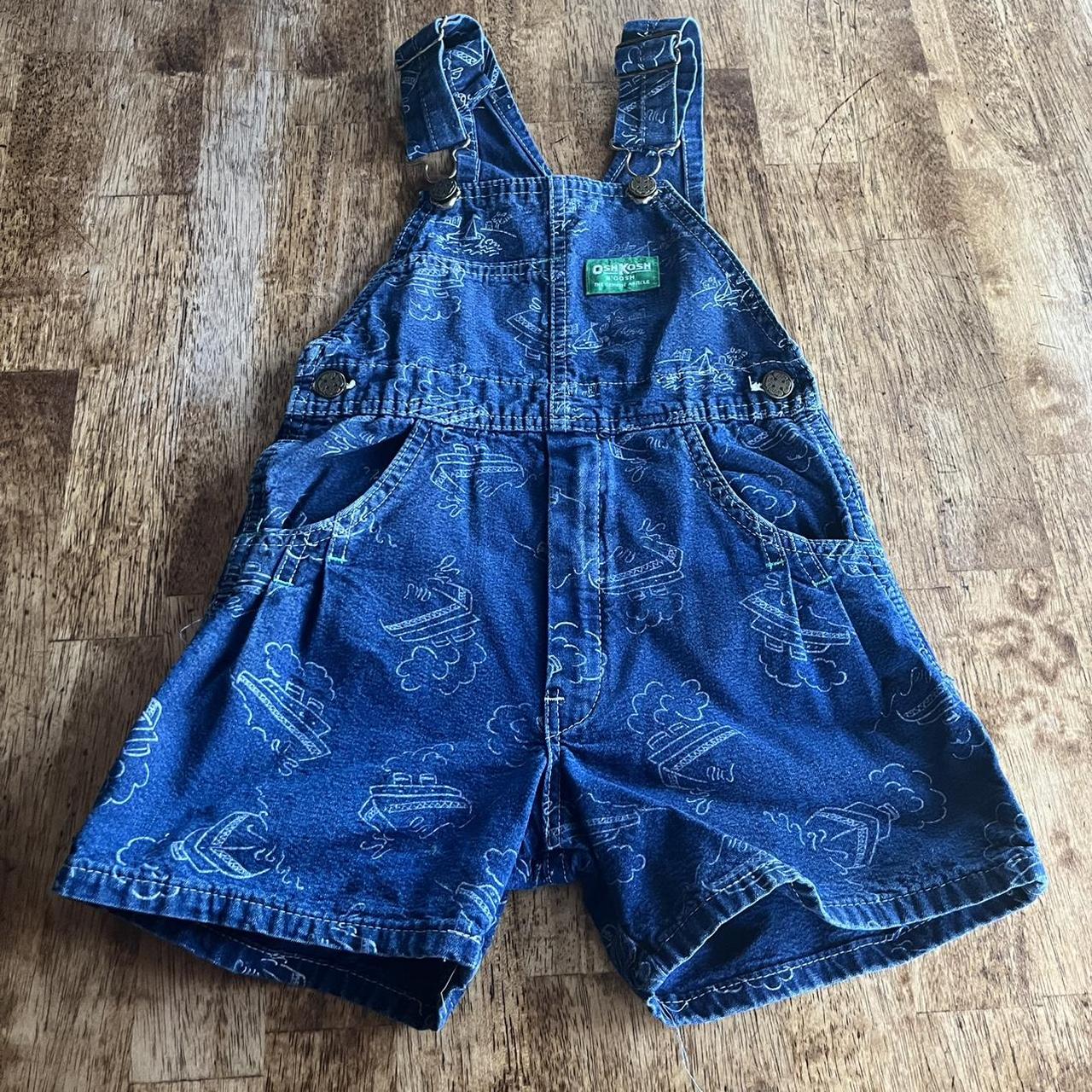 OshKosh B'gosh Blue And Green Dungarees-overalls | Depop