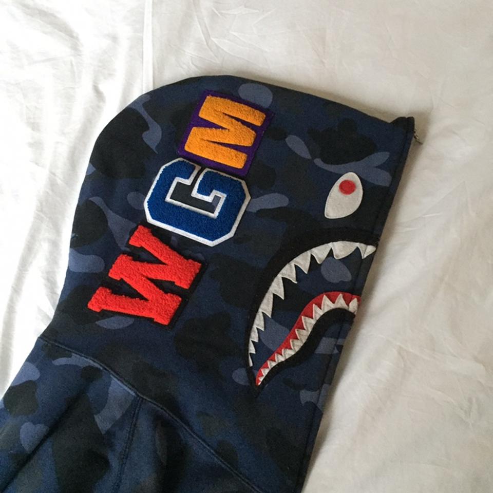 A Bathing Ape WGM Shark Hoodie 100 Authentic Depop