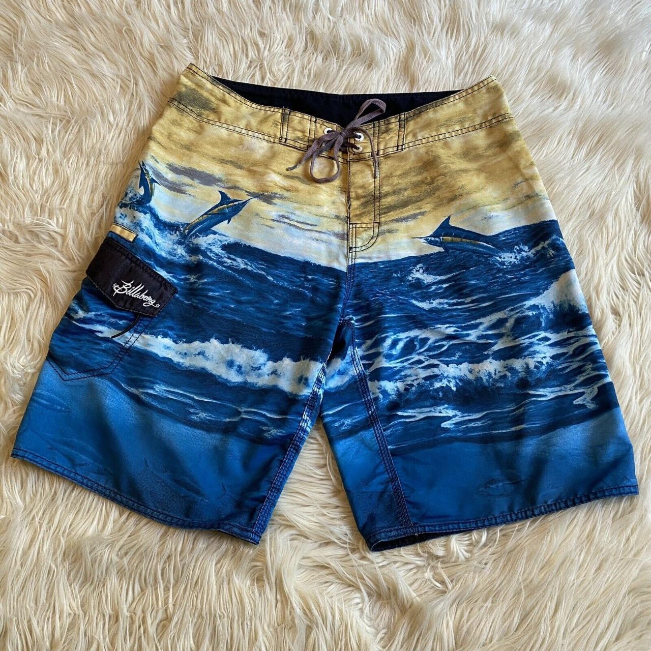 Billabong board shorts in a rare ocean graphic... - Depop