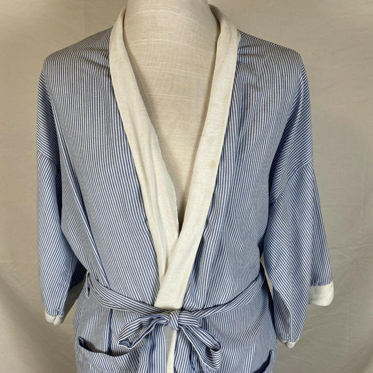 JCPenney Men's Blue and White Robe Depop