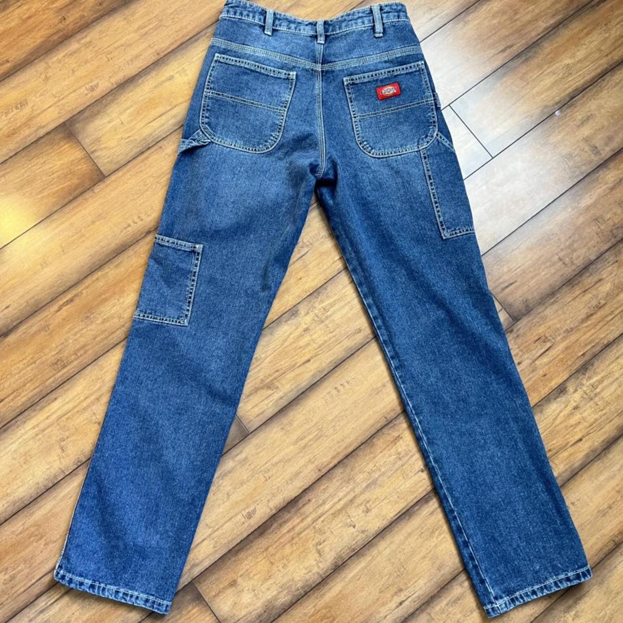 Dickies cargo utility medium wash blue jeans. Size 0... - Depop