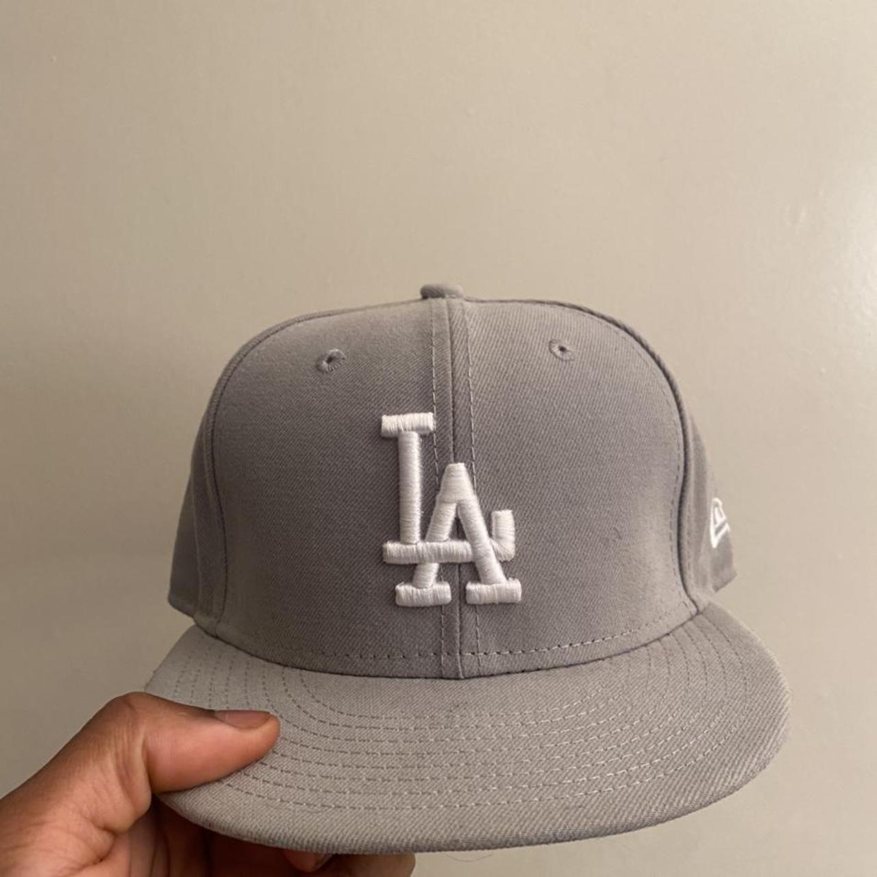 Grey LA Dodgers New Era 59Fifty fitted cap Size: 7... - Depop