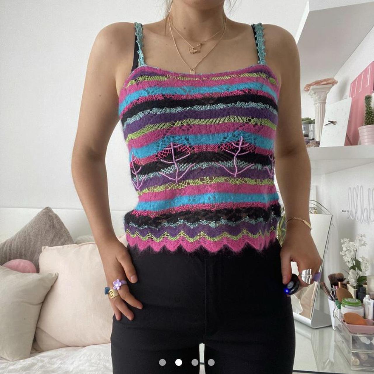 Christian Lacroix Bazar Collection Knit mohair cami.... - Depop