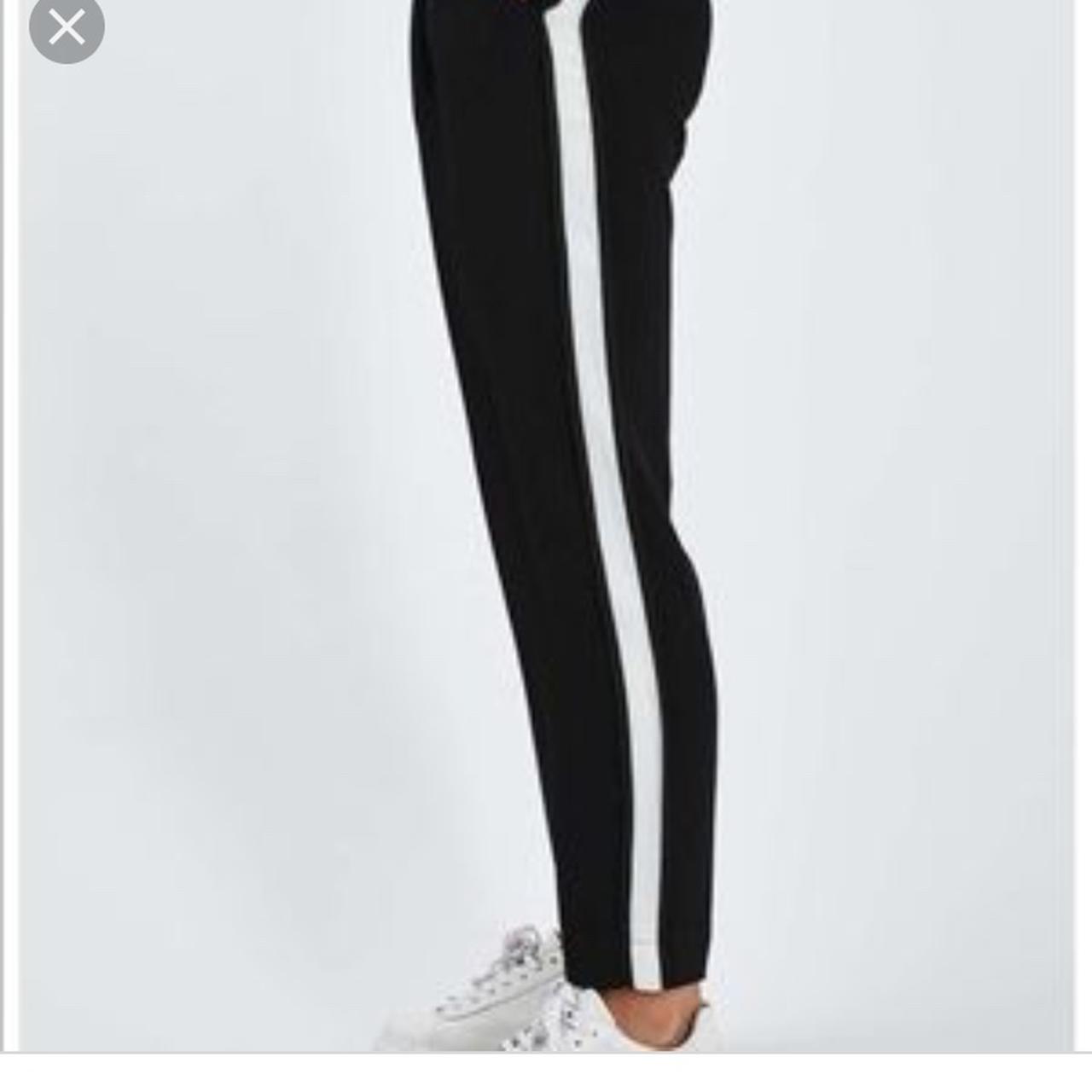 Black and white stripe trousers Zara size small. Depop