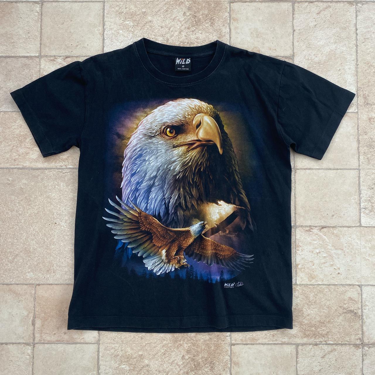 Vintage wild eagle Tshirt, huge graphic that... Depop