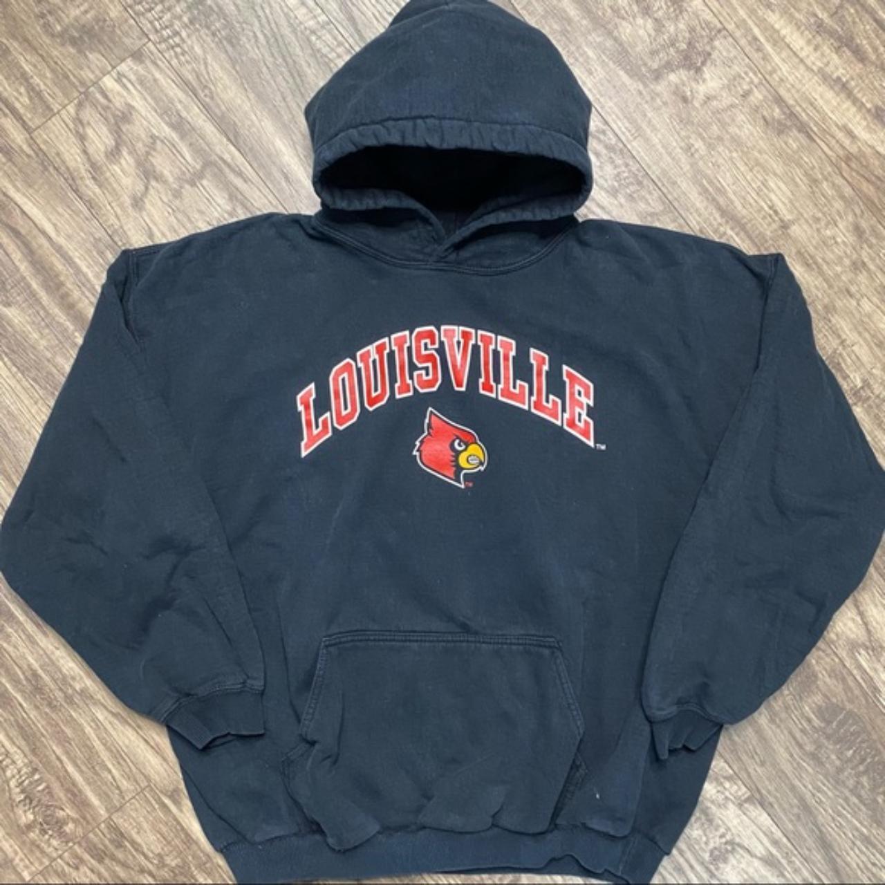 Vintage Louisville Cardinals Hoodie Mens XL Black - Depop