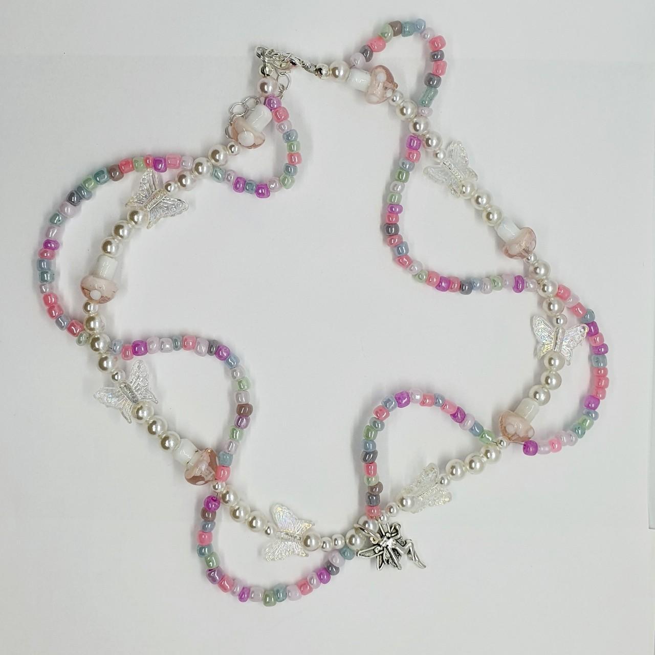 Pretty Fairy beaded Necklace. Butterflies. Fairy... Depop
