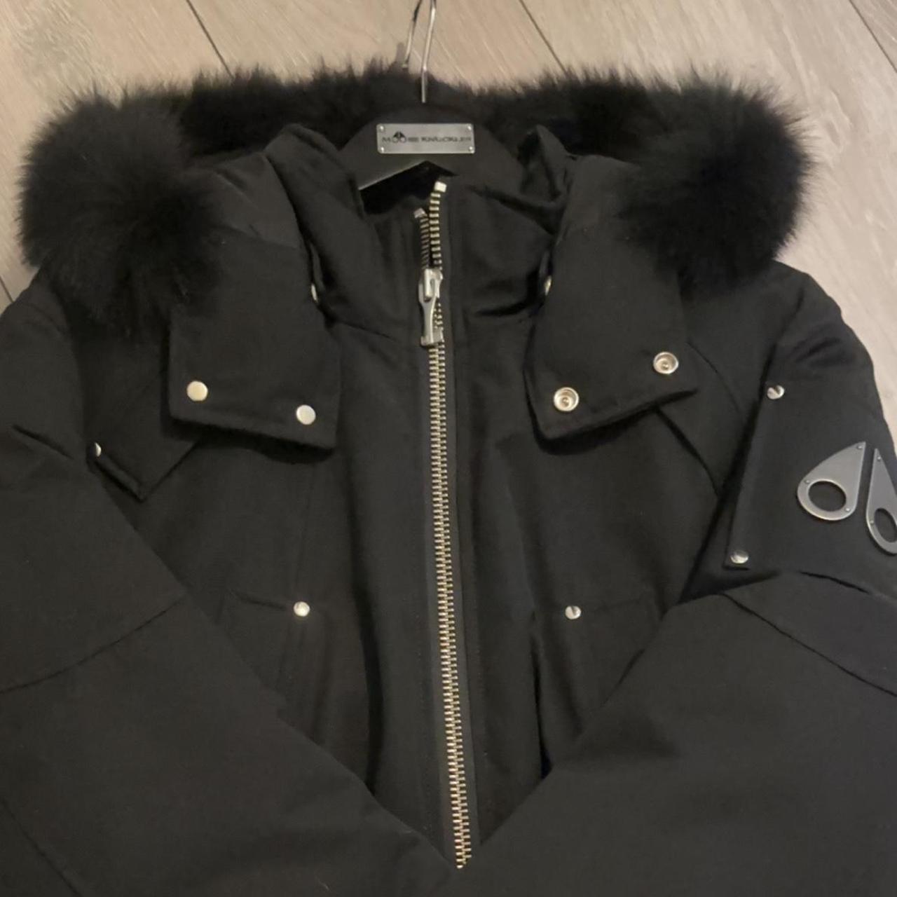 Moose Knuckle Black Ballistic Bomber jacket for sale... - Depop