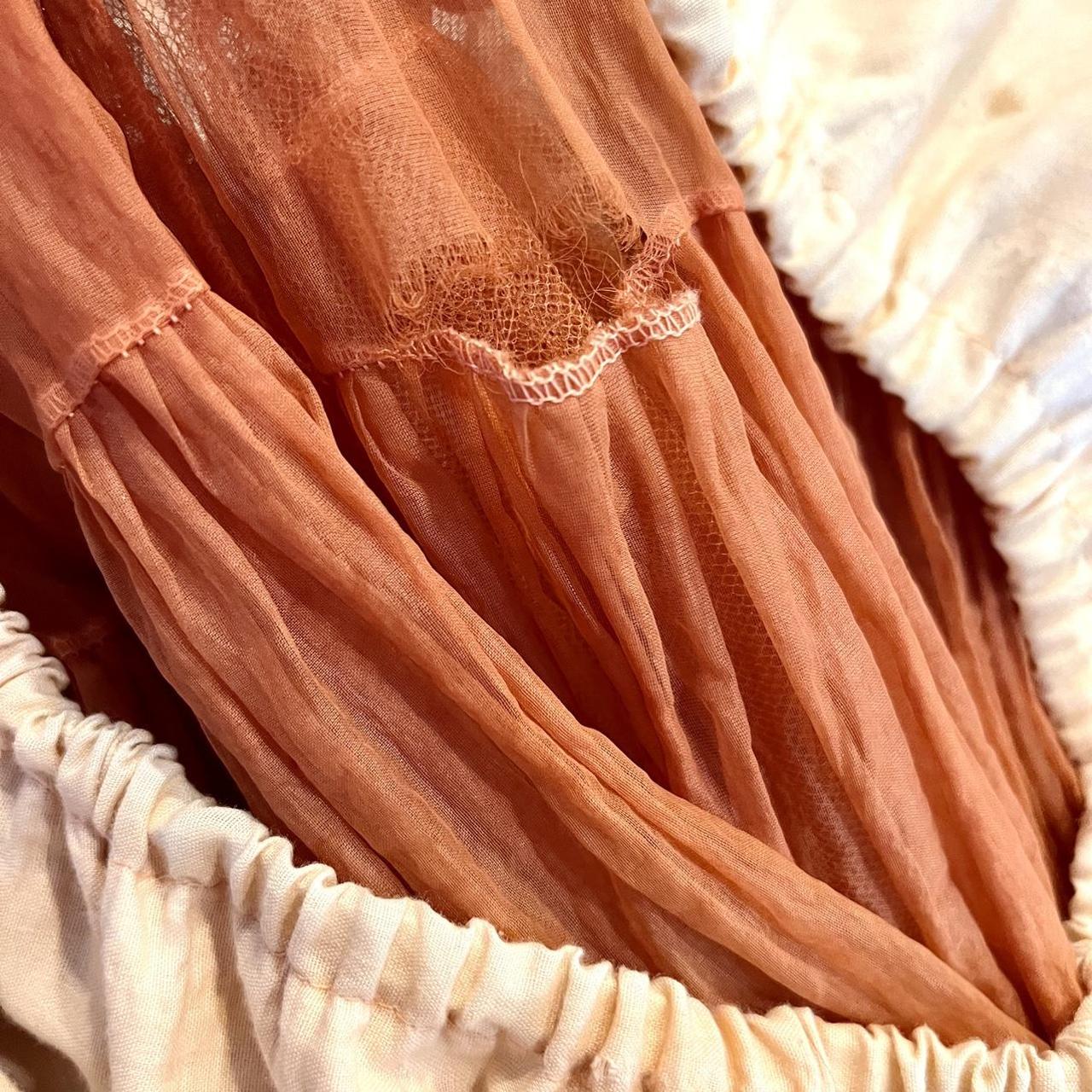 Vintage Orange Brown Tulle Half Slip Ginger Color... - Depop