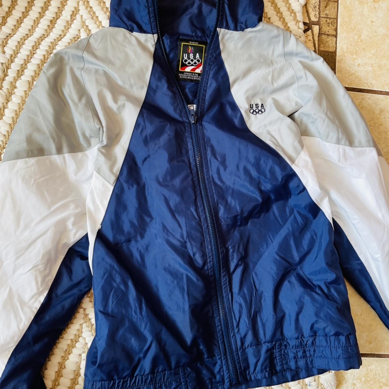 USA Olympics windbreaker in navy blue, white and... - Depop