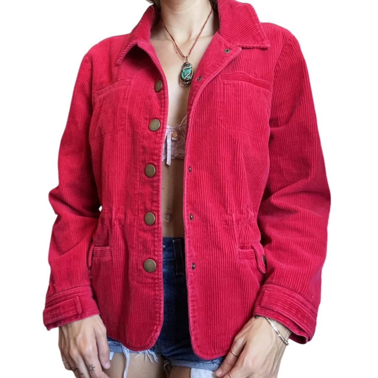 red corduroy blazer womens