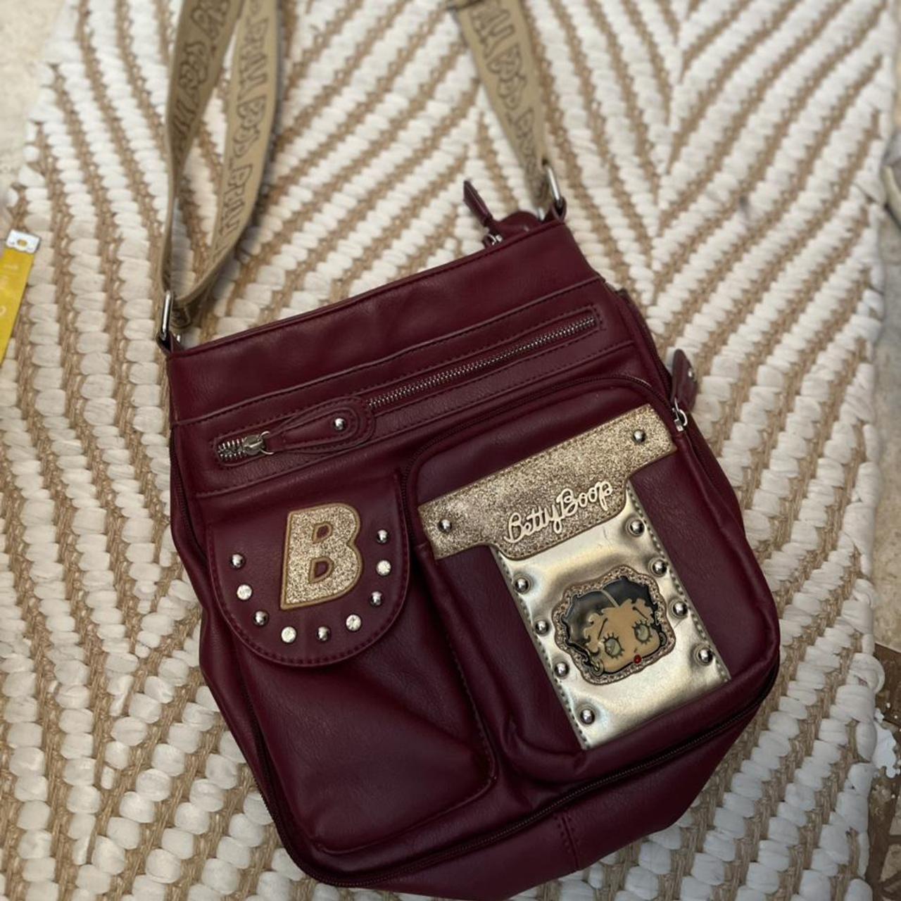 Women's Burgundy and Gold Bag