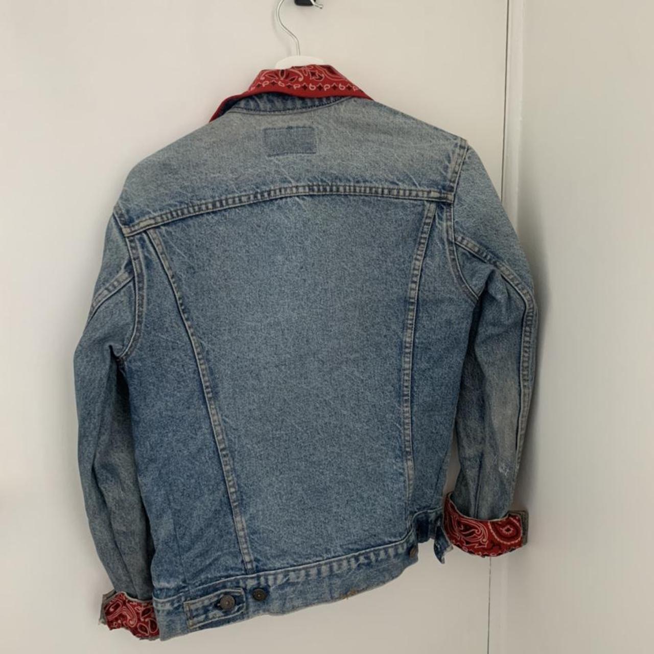 Reformation x Levi’s denim jacket with red bandana... - Depop