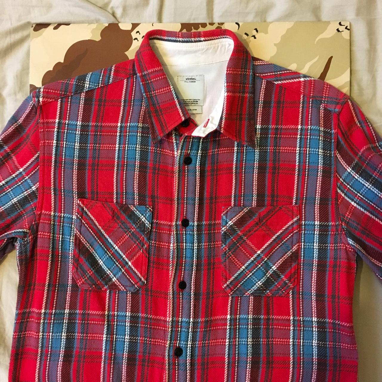 Visvim F.I.L / Cubism Flannel shirt. Worn but... - Depop