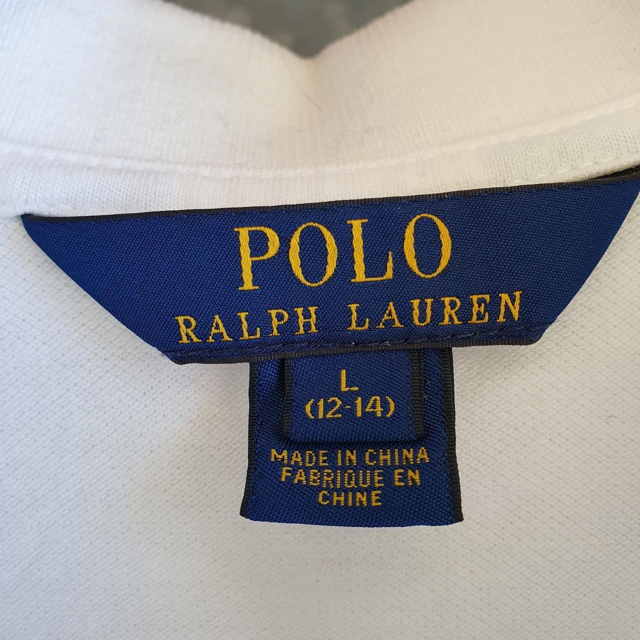 Ralph Lauren Polo Shirt. Size 12 - 14 White - Depop