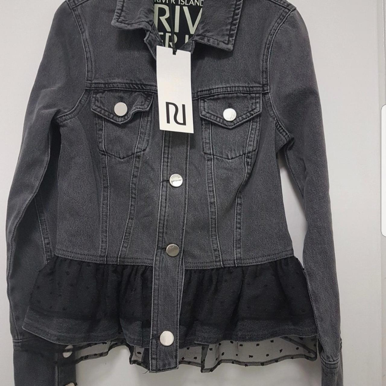 River Island Black Peplum denim jacket UK size 6