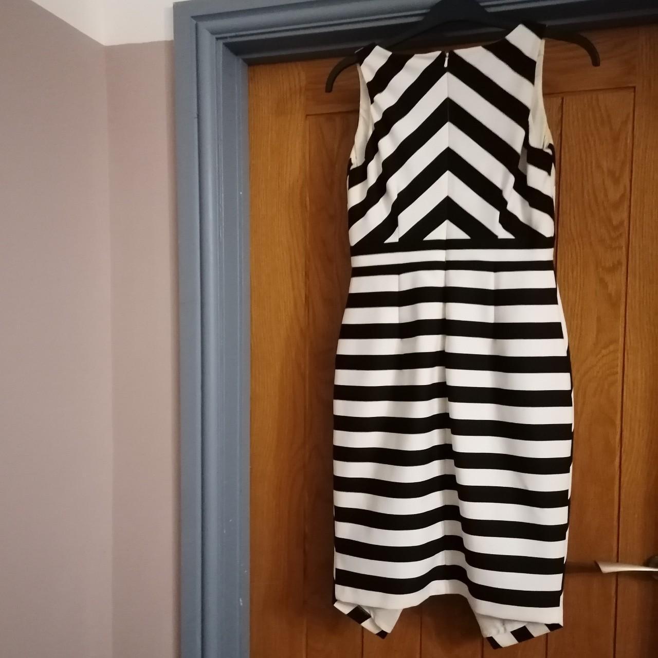 Coast black and white striped dress best sale