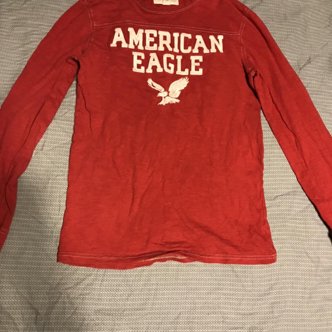American Eagle Outfitters Men's Red Tshirt Depop