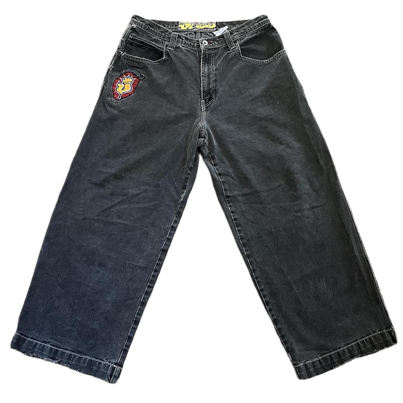 Vintage JNCO Jeans baggy wide leg denim jeans with... - Depop