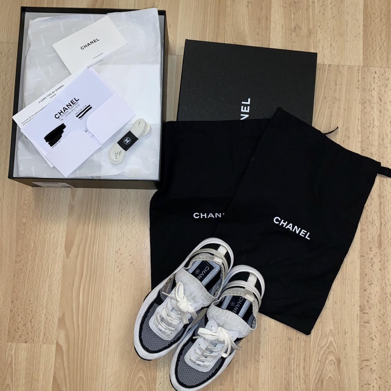 BNIB Authentic CHANEL 23S Sneakers Trainer White/Silver Size 36.5