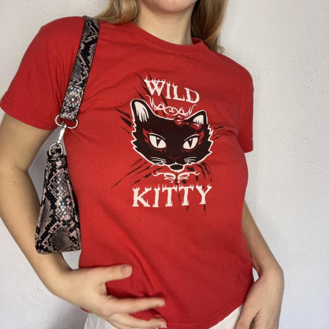 Wild kitty top, size XS/S, super cute and... - Depop