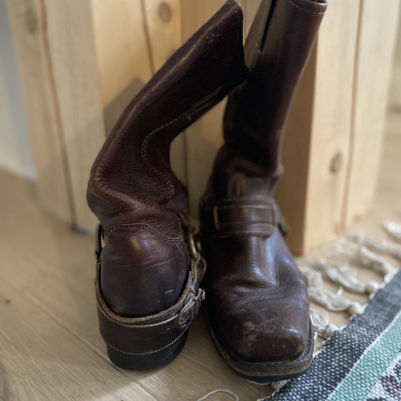 Preloved Rustic Frye Harness boots in Women’s size ... - Depop
