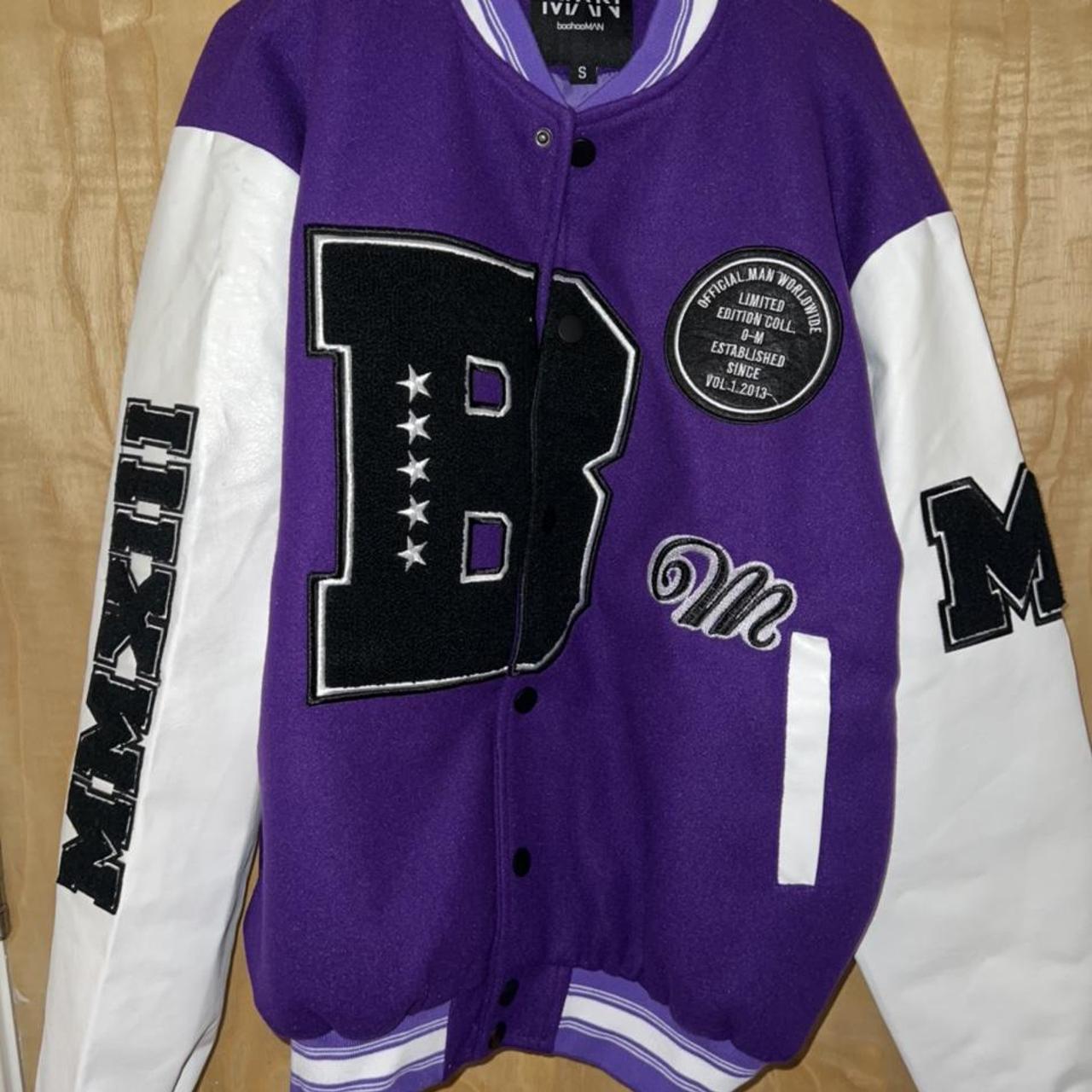 Boohooman Varsity jacket oversized -worn once... - Depop