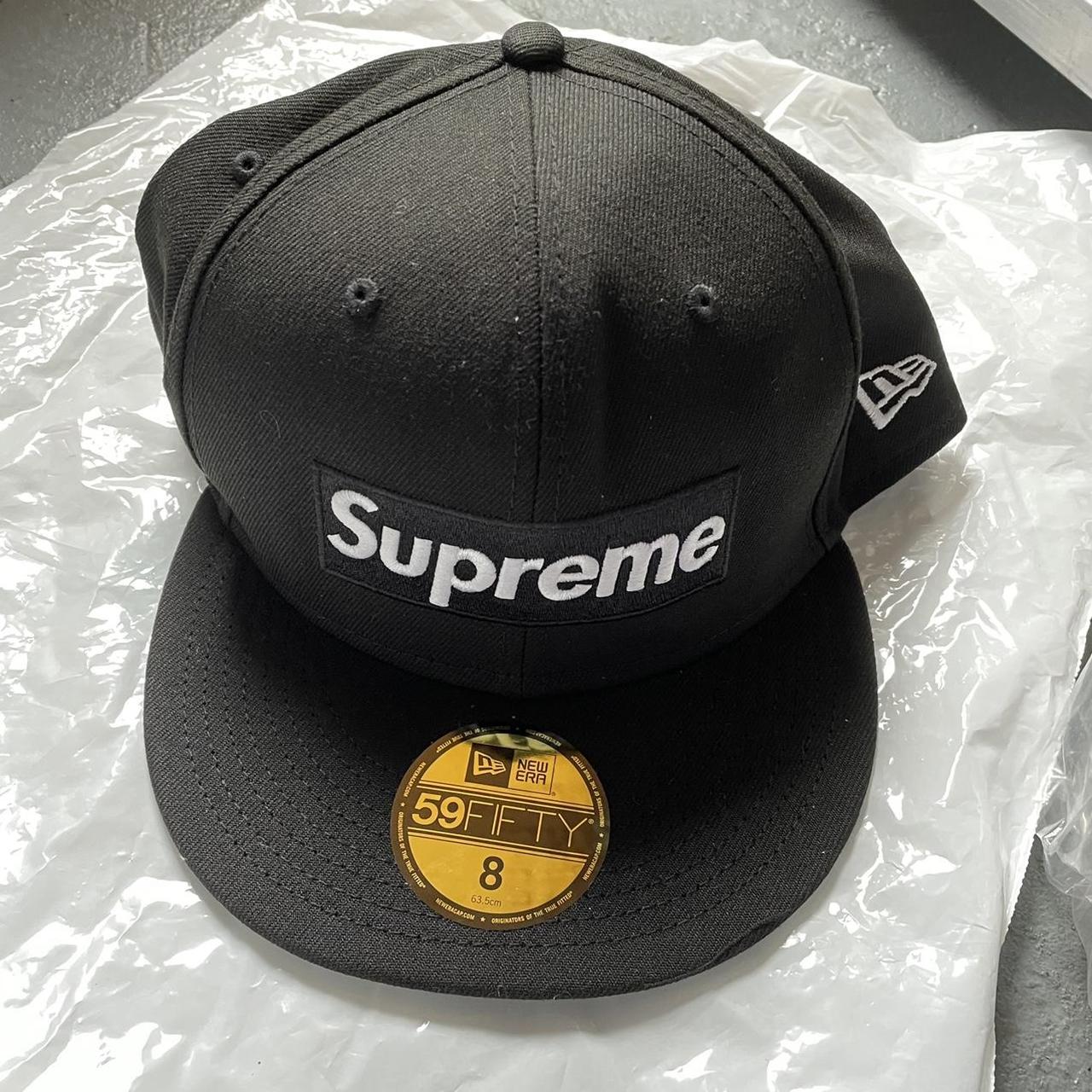 本物 supreme S logo new era black 7 1/2 角 ツノ - 帽子