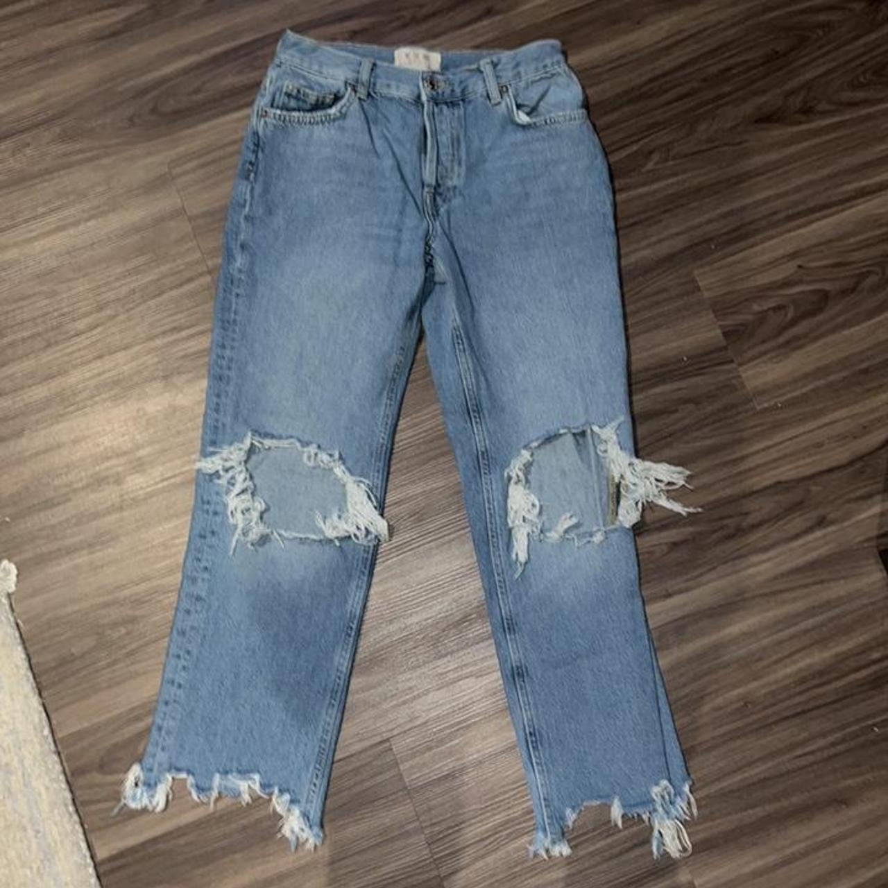 FP Maggie Straight Leg Mid Rise Jeans Cropped,... - Depop