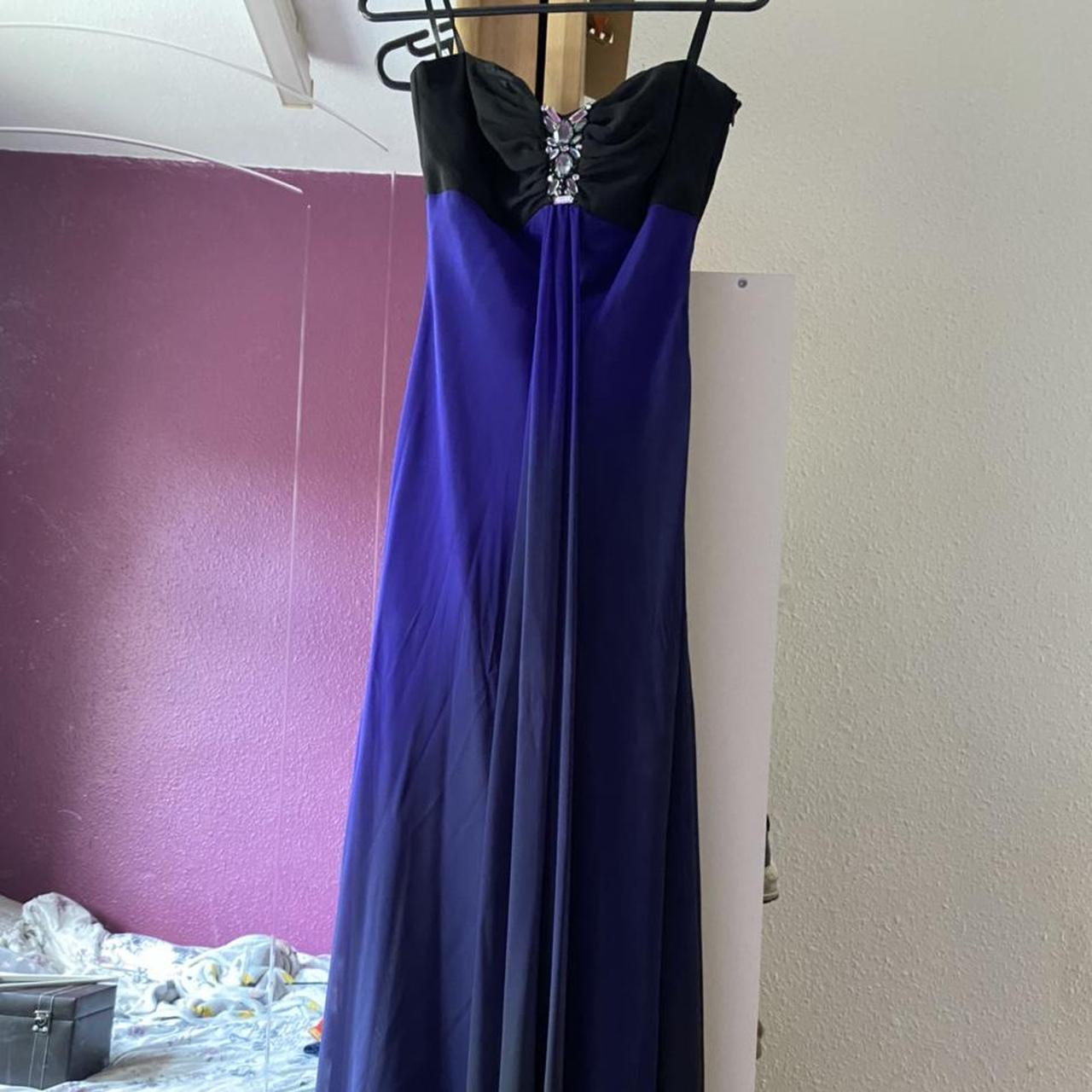 Women’s blue and purple ombré prom dress - Depop