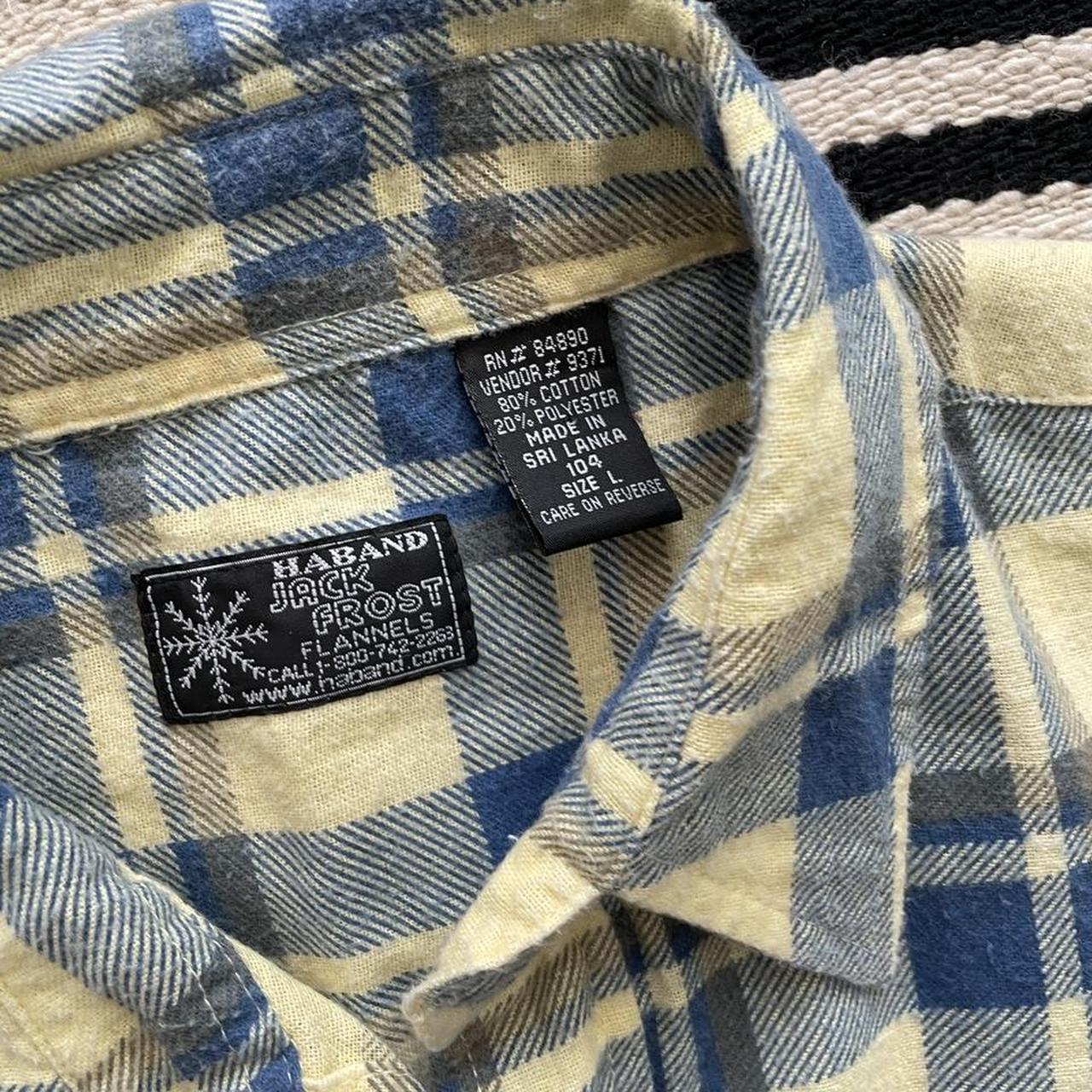 Yellow and Blue Flannel ‘Haband Jack Frost... - Depop