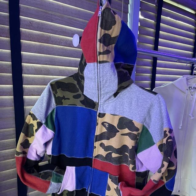 BAPE Patchwork Full Zip Hoodie Men's Small Runs... - Depop