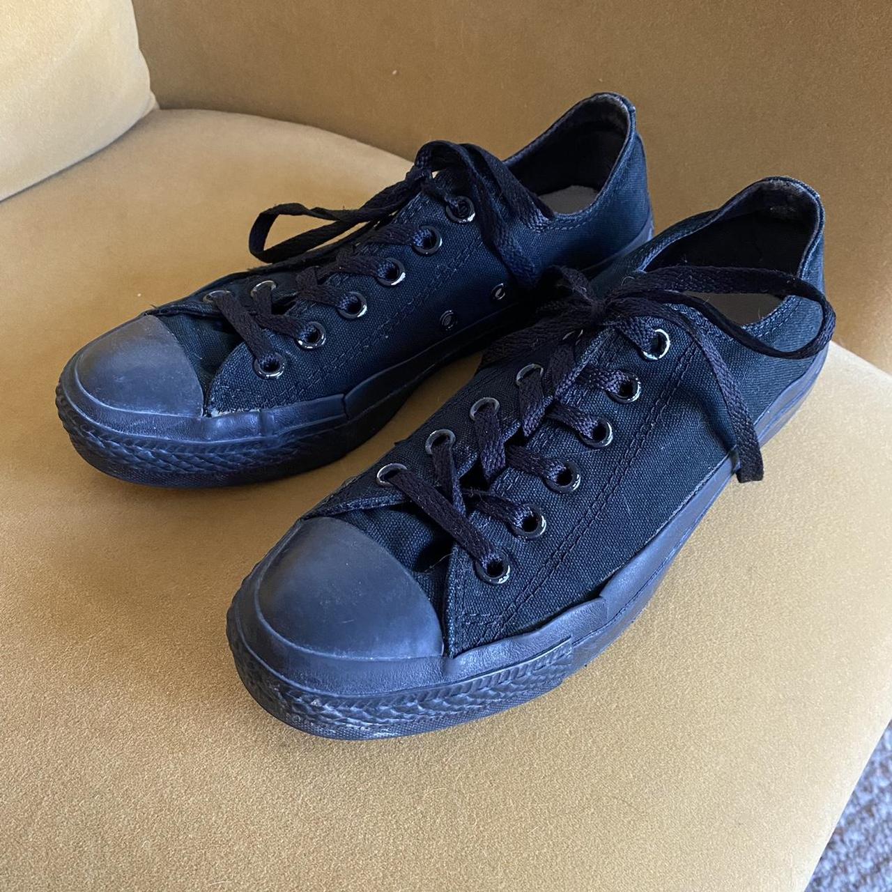 Black Converse Low Top Y2K Black converse size... - Depop