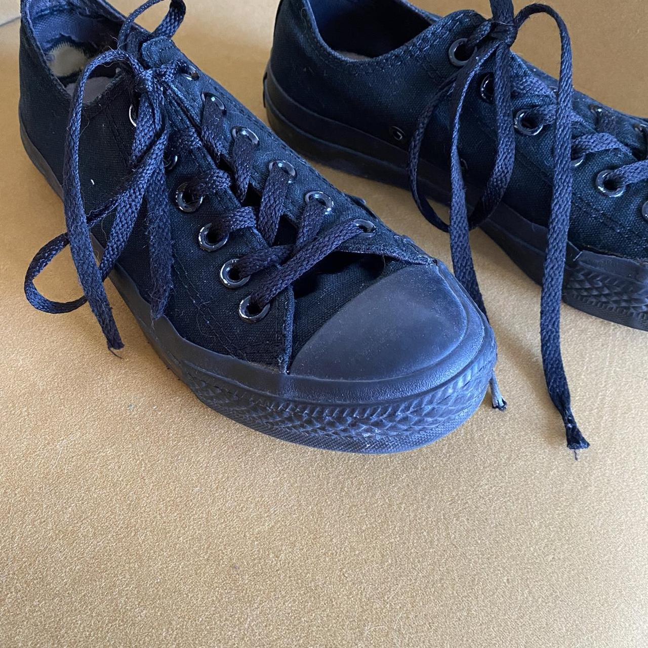 Black Converse Low Top Y2K Black converse size... - Depop