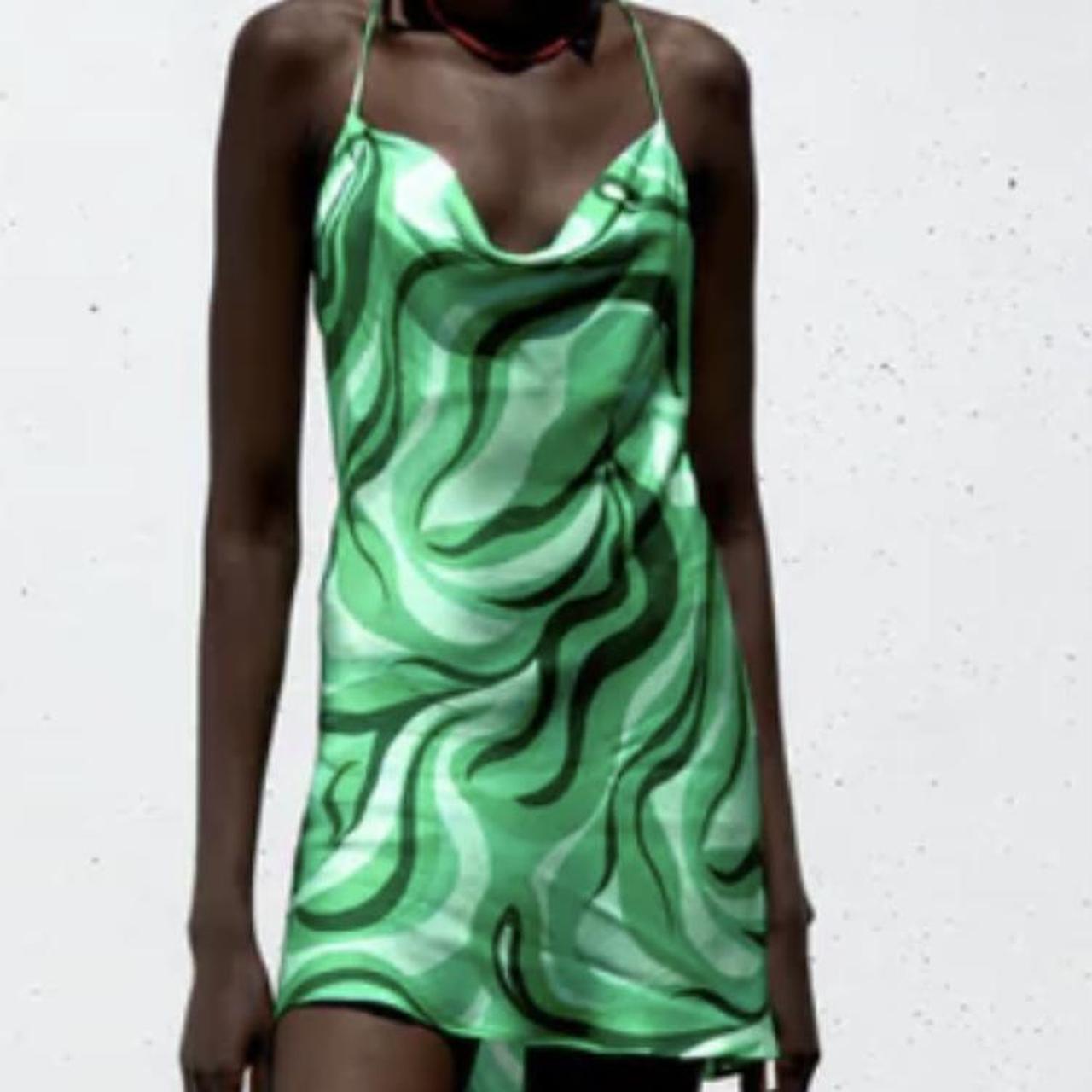 Zara green swirl dress Good condition ...