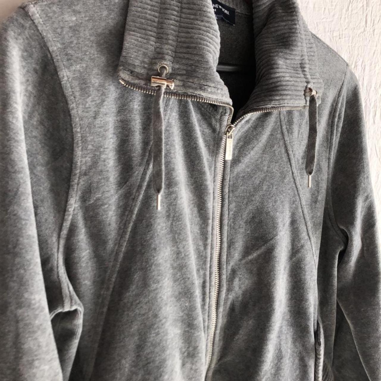 JNY Jones New York Signature Y2K Grey Velour Track... - Depop