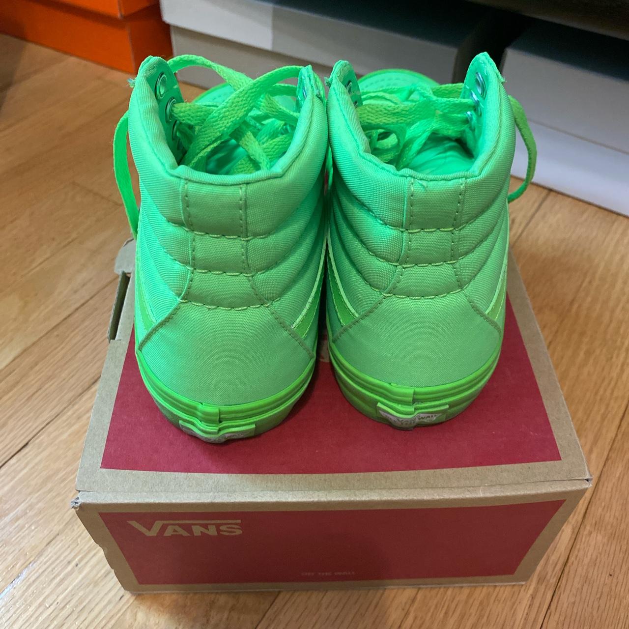 Vans sk8-hi, mono canvas neon green, women's 6, | Depop