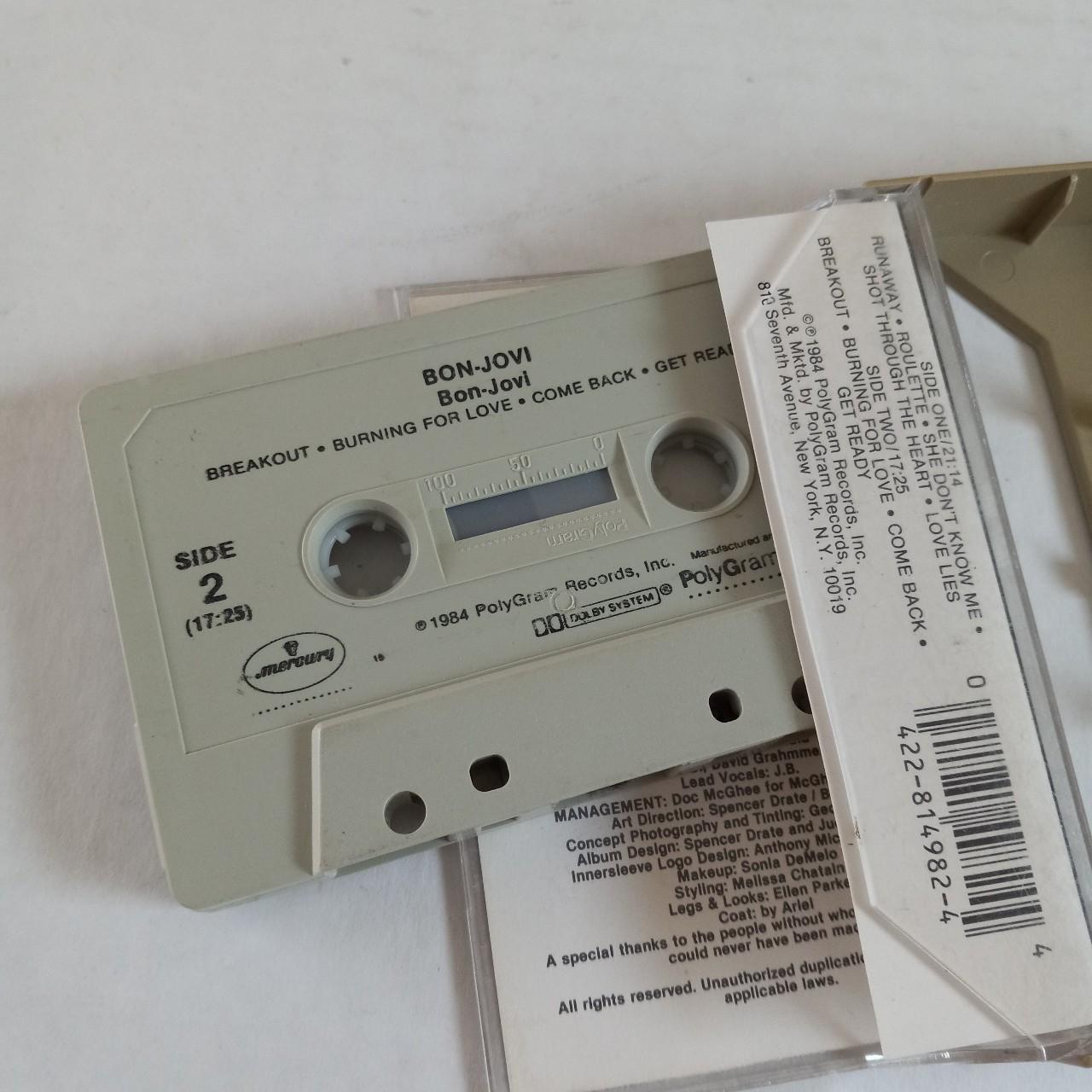 Vintage Bon Jovi Cassette Tape, tested and plays... - Depop