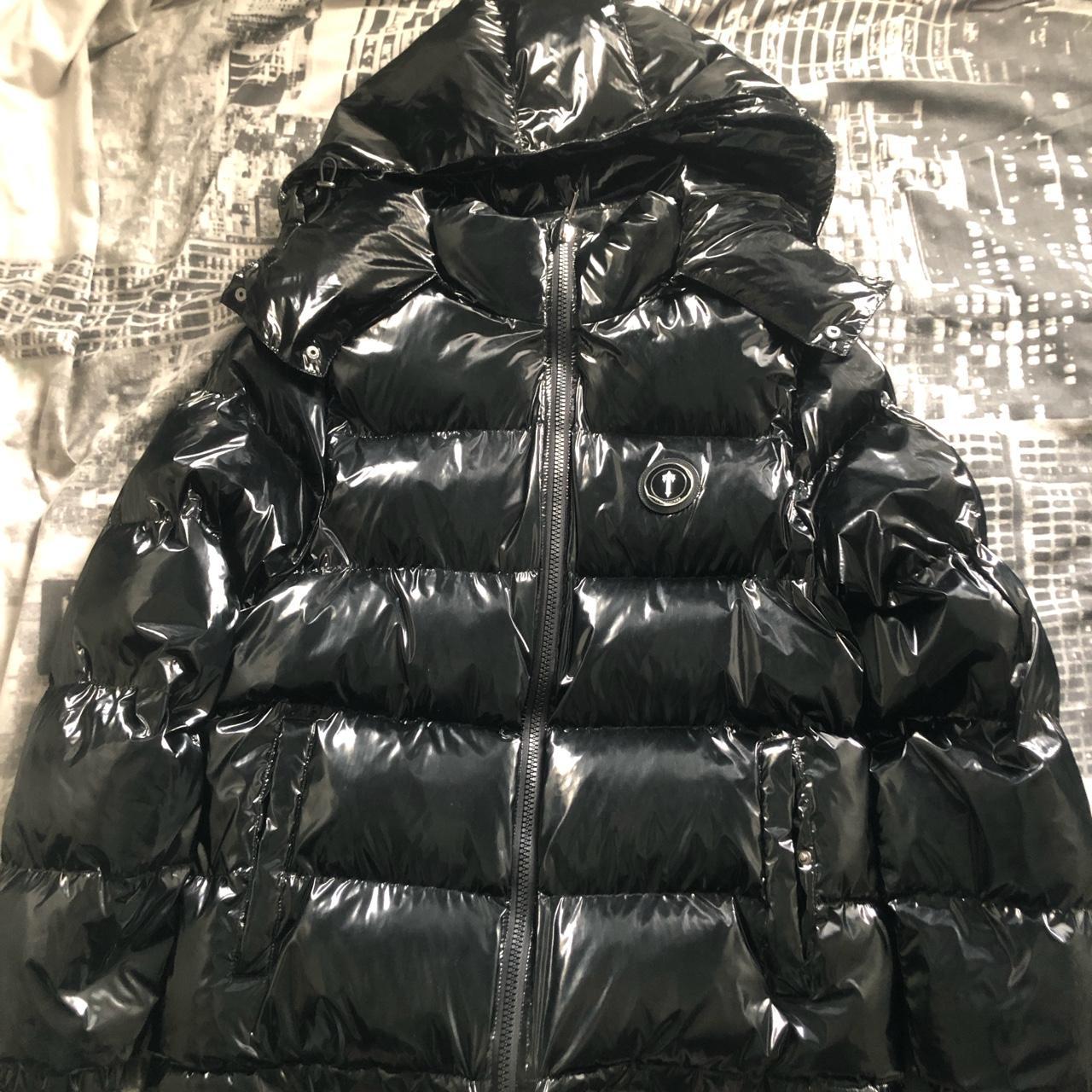 All black trapstar coat with detachable hood, great... - Depop