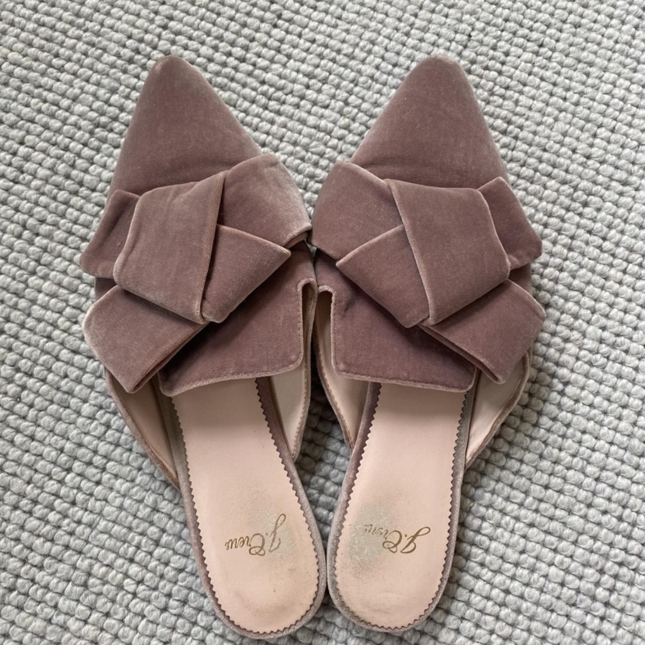 J crew pointed on sale toe slides in velvet