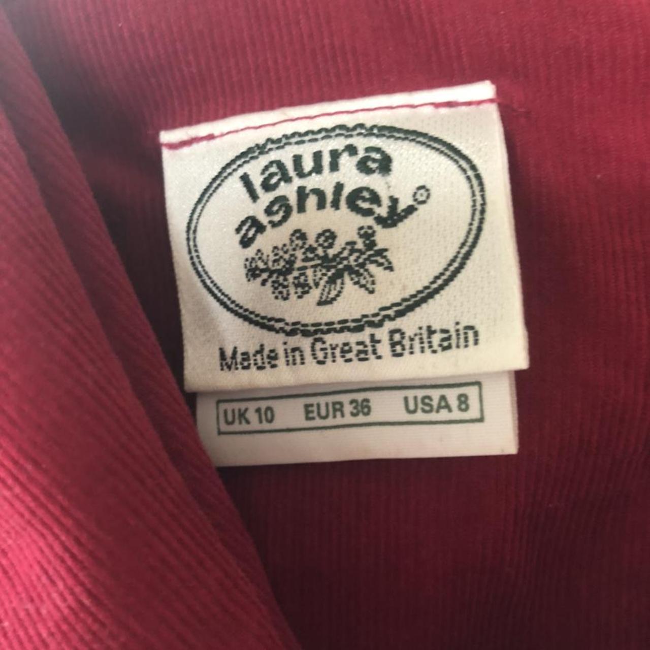 Laura Ashley Women's Burgundy and Black Dress | Depop