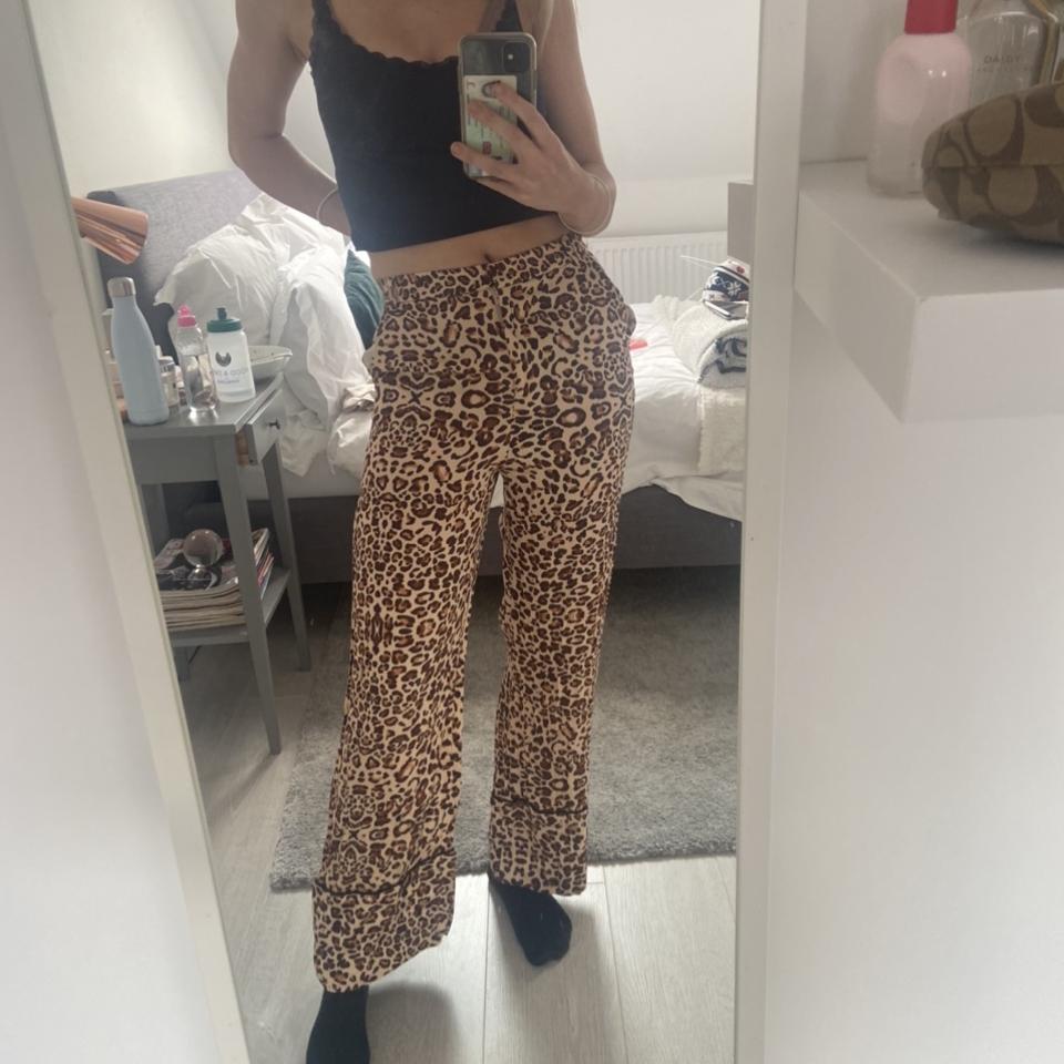 Topshop wide leg trousers , leopard print satin...