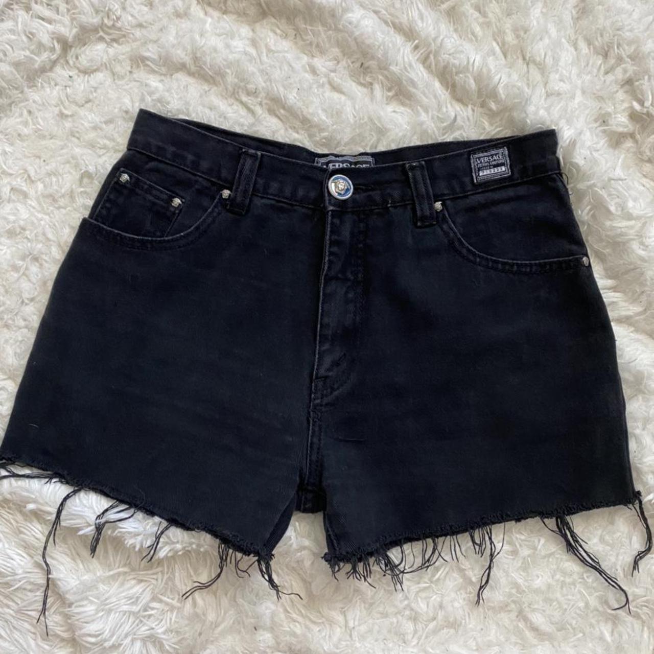 Versace Denim Shorts Fits 4-6 Waist is 14.5... - Depop