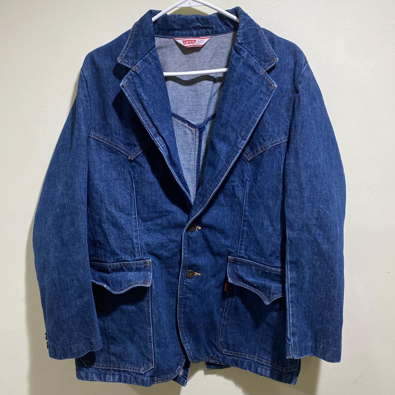 70’s Levi’s denim Chore jacket Size 40 Size Small No... - Depop