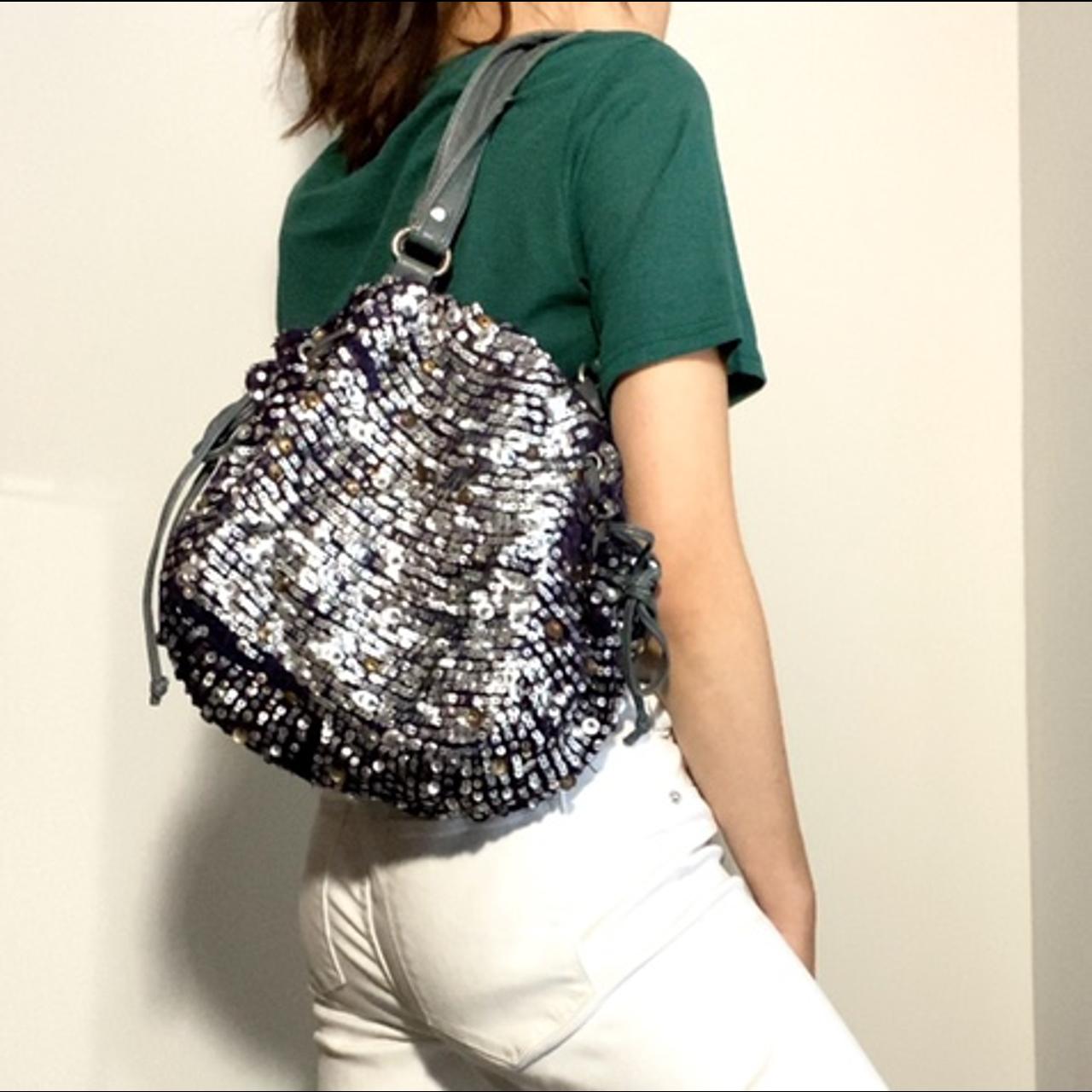 sequin shiny vintage hobo bag from anthropologie Depop