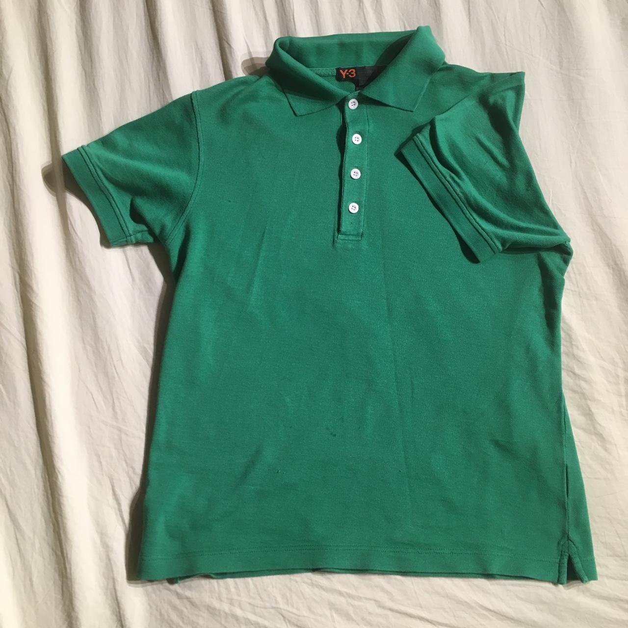 //Y-3 green polo shirt// Yohji Yamamoto x Adidas //... - Depop