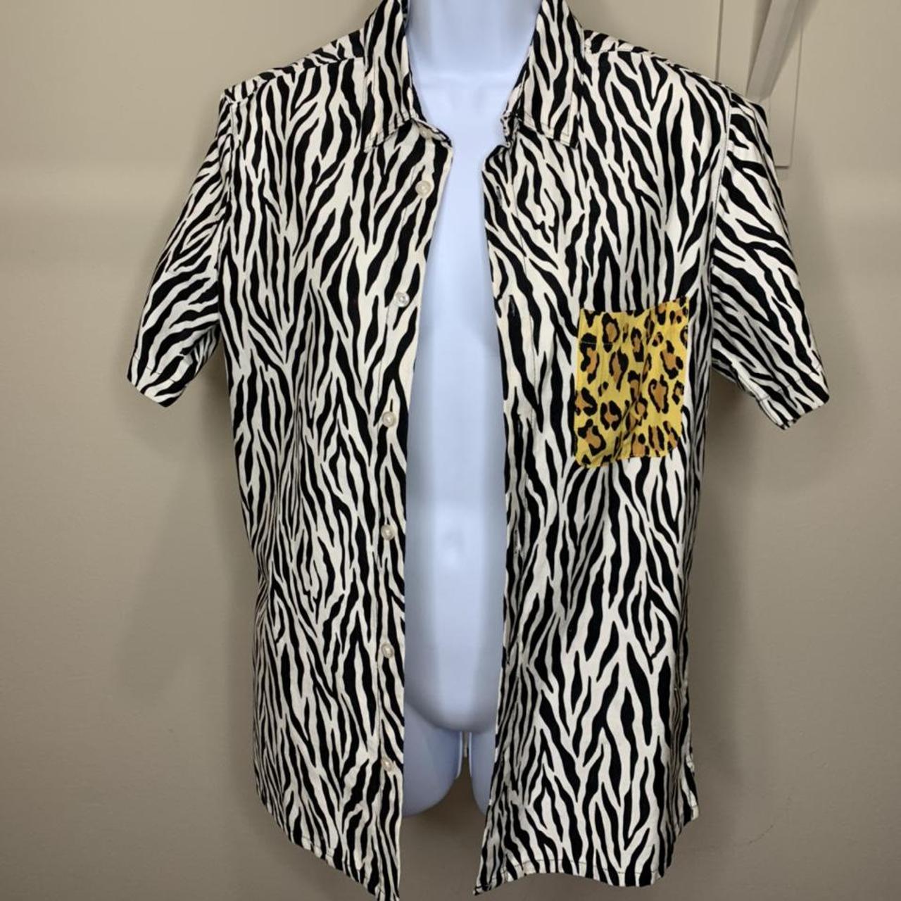 Tony zebra print button down shirt. Bought for $300.... - Depop