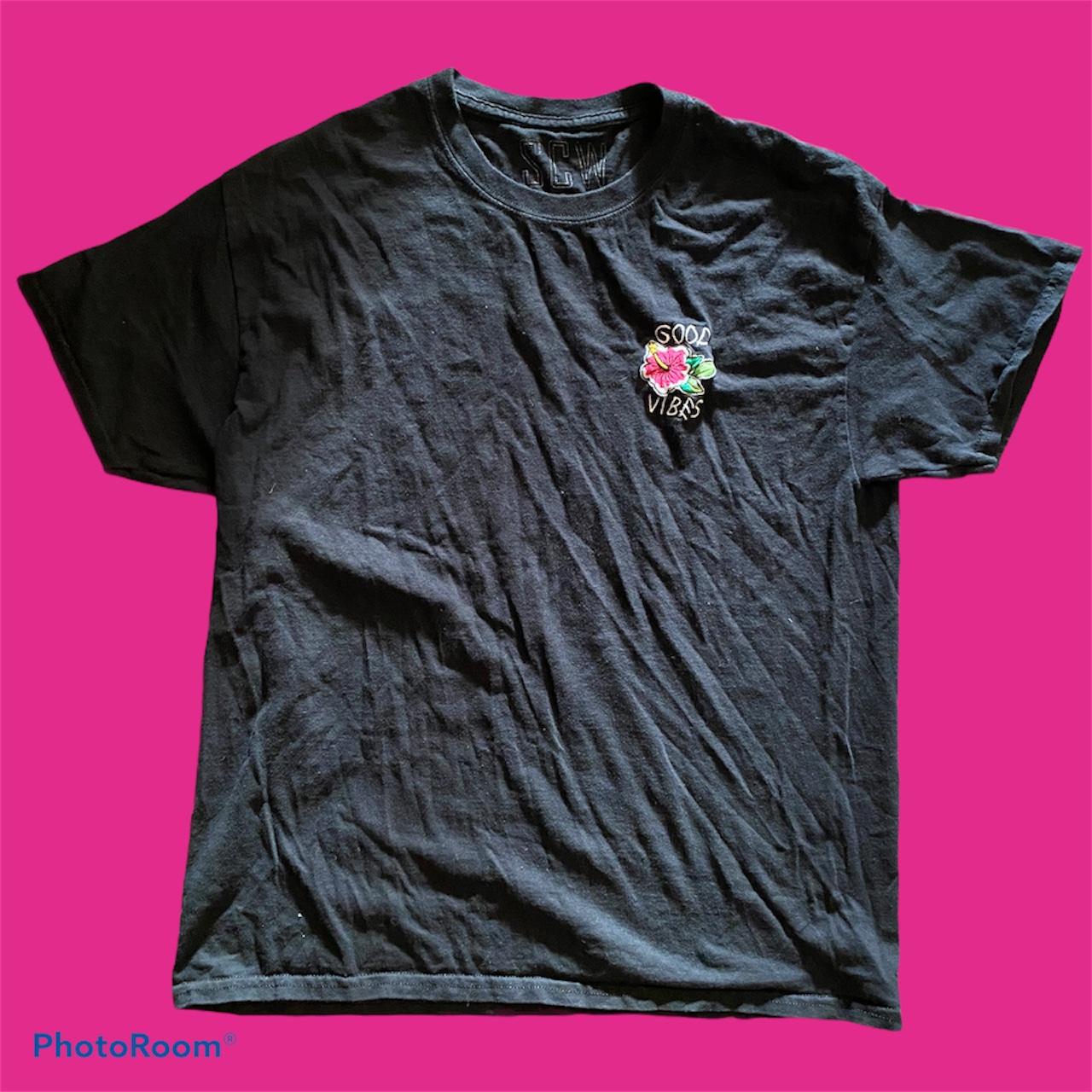 Women's Black and Pink T-shirt